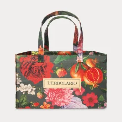 Borsa in Canvas di cotone con grafica a Fiori