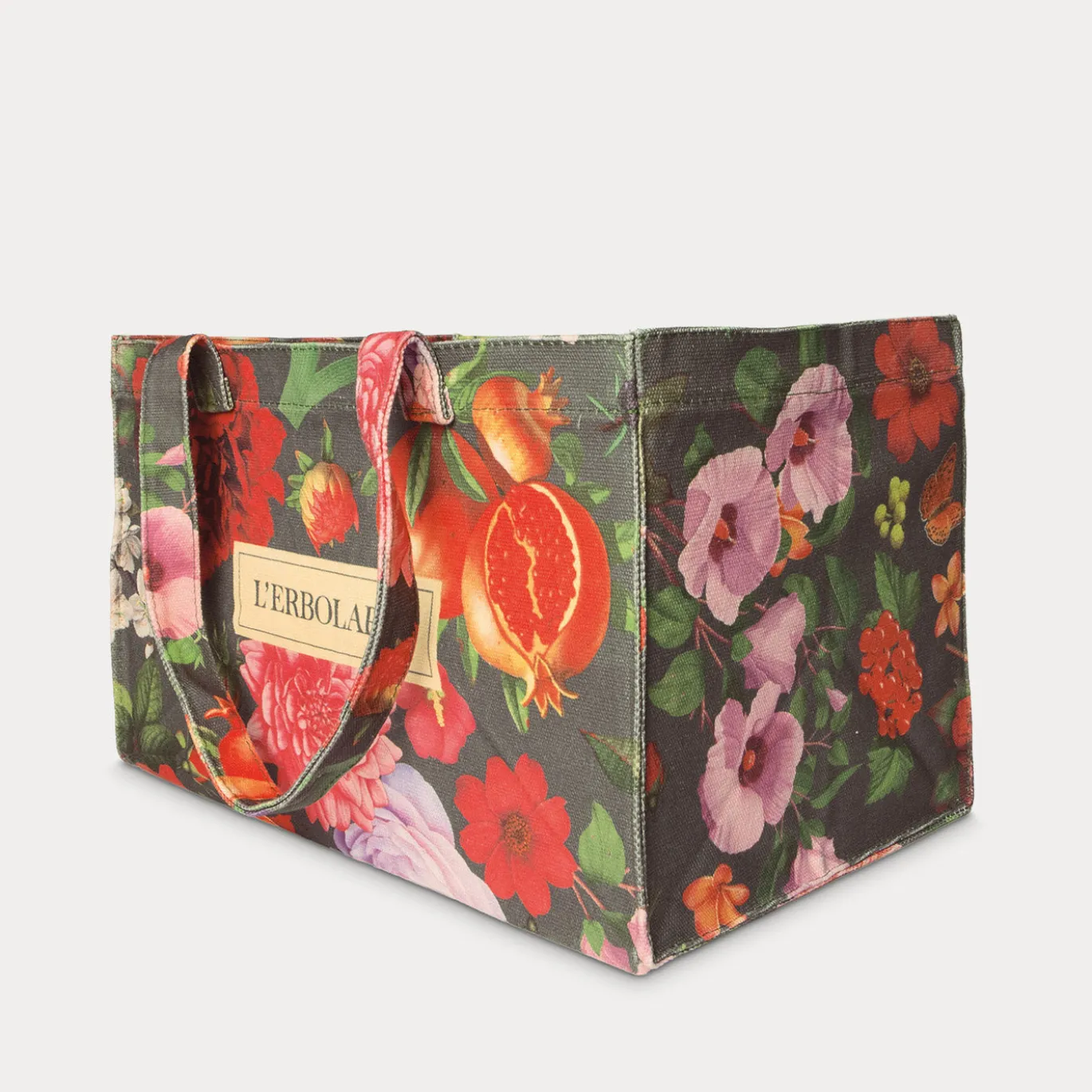 Borsa in Canvas di cotone con grafica a Fiori