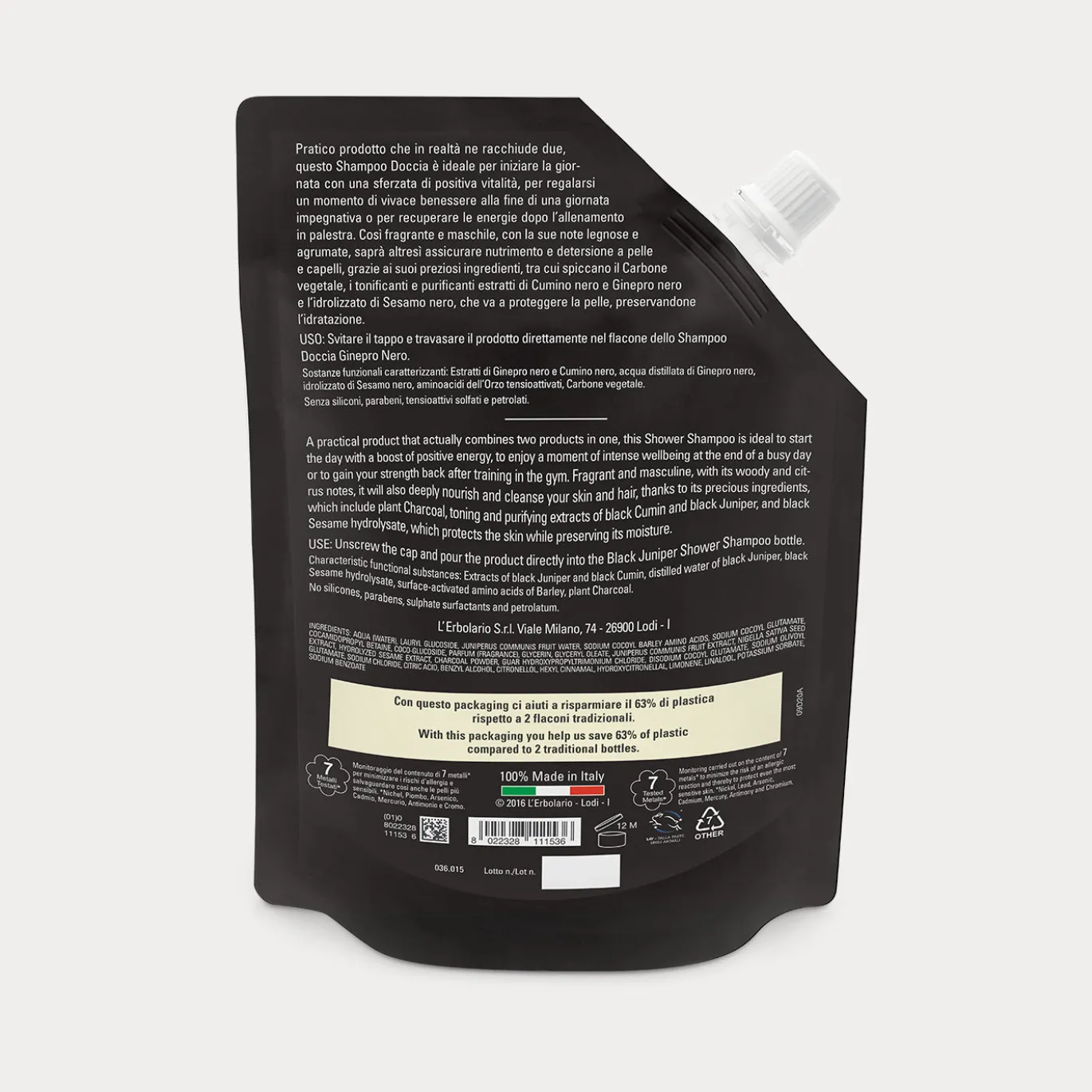 Ecoricarica Shampoo Doccia Energizzante Ginepro Nero
